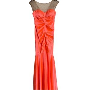Coral mermaid formal gown